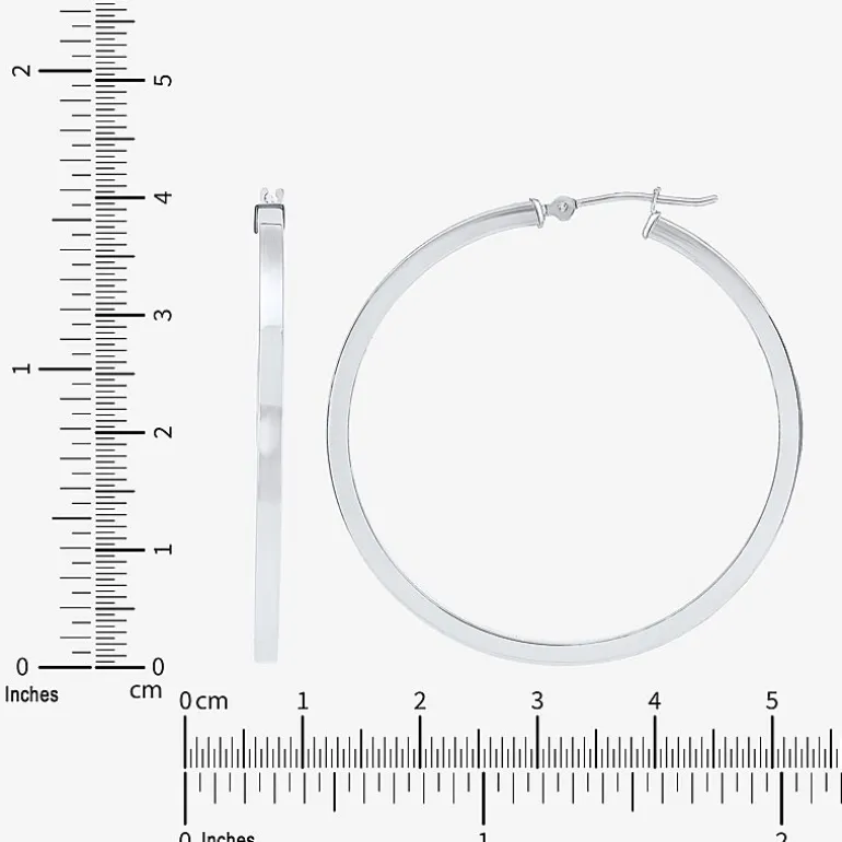 Womens 14K Gold 40mm Hoop Earrings
