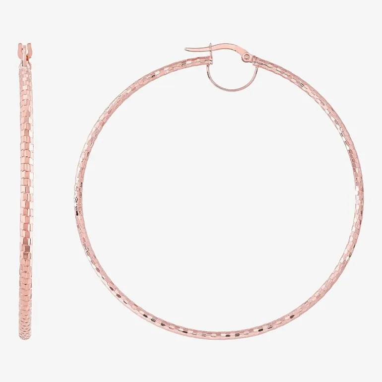 Womens 10K Gold 64mm Hoop Earrings