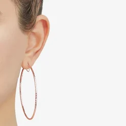 Womens 10K Gold 64mm Hoop Earrings