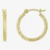 Womens 14K Gold 15mm Hoop Earrings