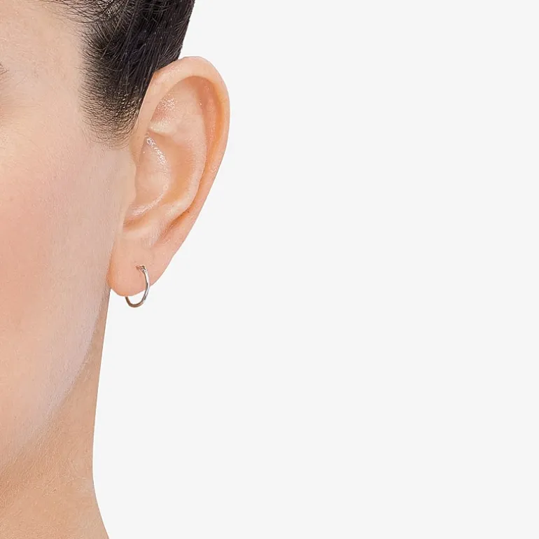 Womens 14K Gold 10mm Hoop Earrings
