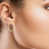 Womens 14K Gold 30mm Hoop Earrings