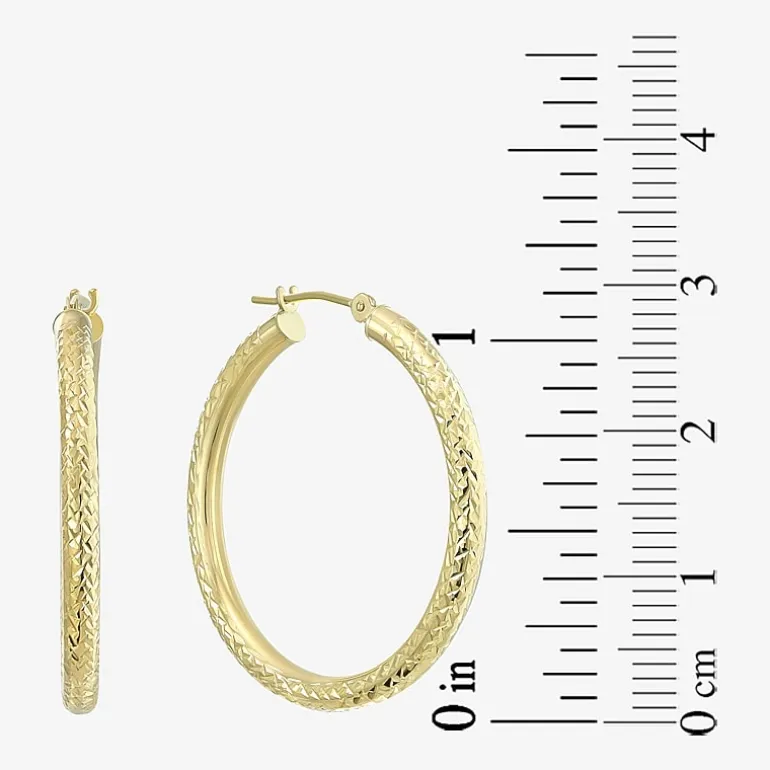 Womens 14K Gold 30mm Hoop Earrings