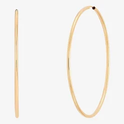 Womens 14K Gold 50mm Hoop Earrings
