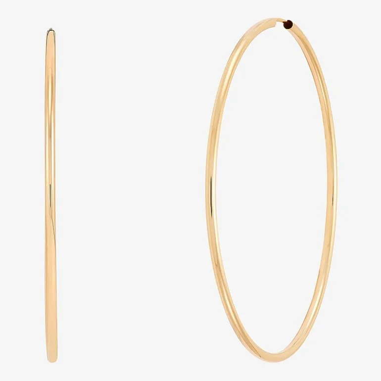 Womens 14K Gold 50mm Hoop Earrings