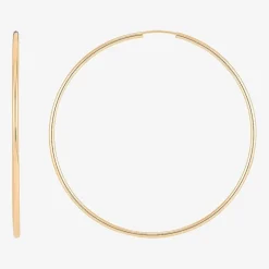 Womens 14K Gold 50mm Hoop Earrings