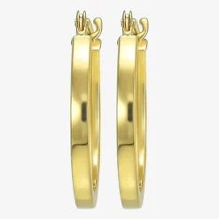 Womens 14K Gold 15.2mm Hoop Earrings