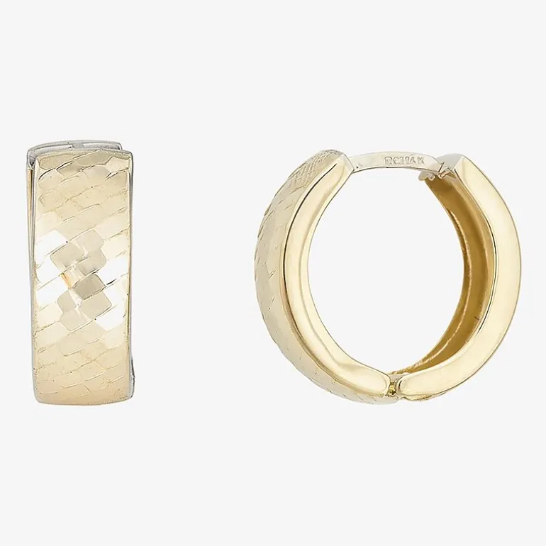 Womens 14K Gold 5mm Hoop Earrings