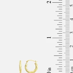 Womens 10K Gold 15mm Oval Hoop Earrings