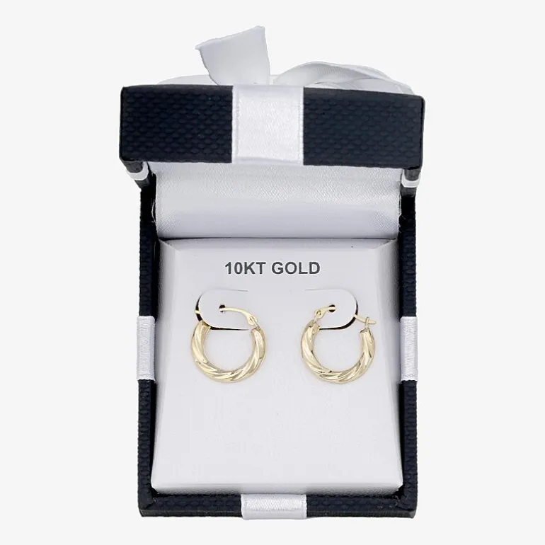 Womens 10K Gold 15mm Oval Hoop Earrings