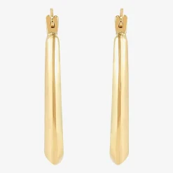 Womens 14K Gold 21.4mm Rectangular Hoop Earrings