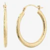 Womens 10K Gold 22mm Round Hoop Earrings
