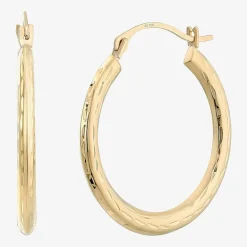 Womens 10K Gold 22mm Round Hoop Earrings