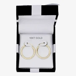 Womens 10K Gold 22mm Round Hoop Earrings