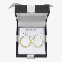 Womens 10K Gold 22mm Round Hoop Earrings