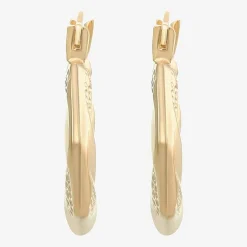 Womens 10K Gold 13mm Round Hoop Earrings