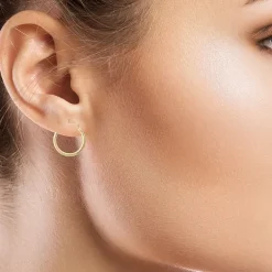 Womens 14K Gold 20mm Round Hoop Earrings