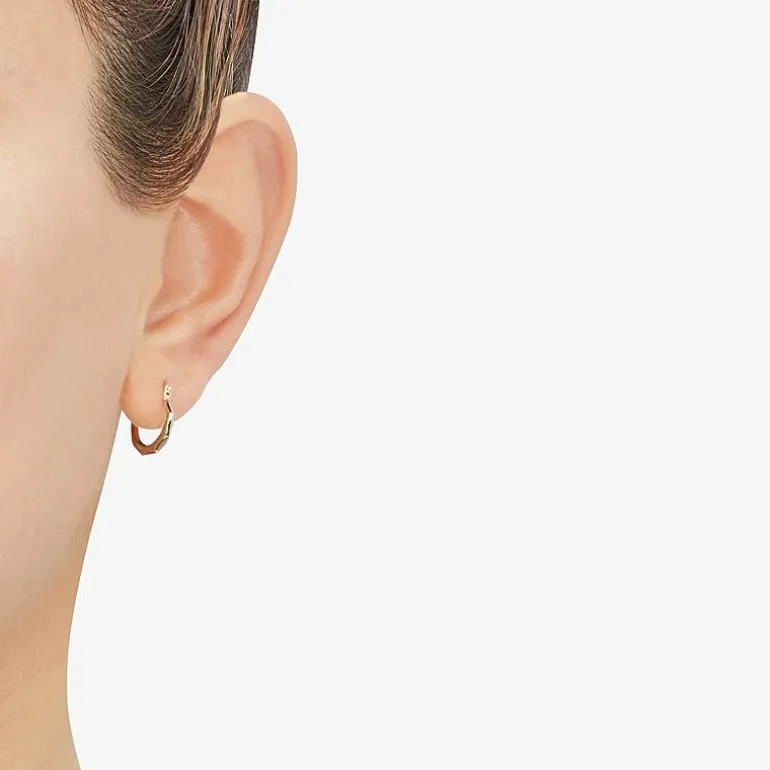 Womens 14K Gold 11.5mm Round Hoop Earrings
