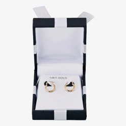 Womens 14K Gold 11.5mm Round Hoop Earrings