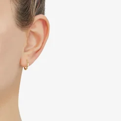 Womens 14K Gold 10.7mm Round Hoop Earrings