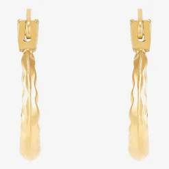Womens 14K Gold 10.7mm Round Hoop Earrings