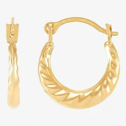 Womens 14K Gold 10.7mm Round Hoop Earrings