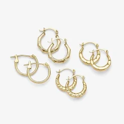 Womens 14K Gold 10.7mm Round Hoop Earrings