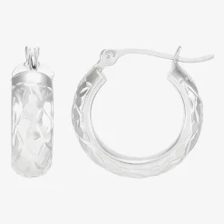 Womens 10K Gold 15mm Round Hoop Earrings