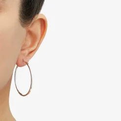 Womens 10K Gold 40mm Round Hoop Earrings