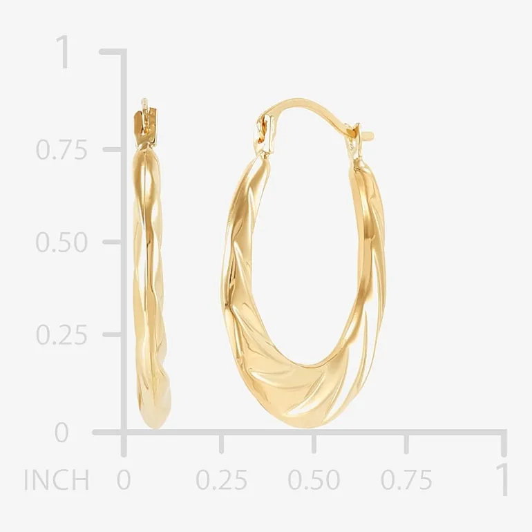 Womens 14K Gold 20.1mm Round Hoop Earrings