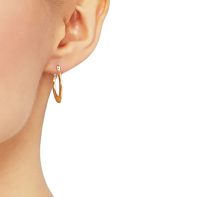Womens 14K Gold 20.1mm Round Hoop Earrings
