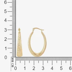 Womens 14K Gold 32.1mm Round Hoop Earrings