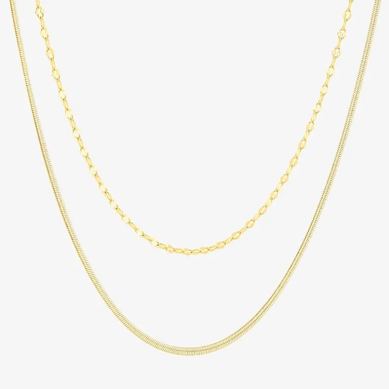 Womens 18K Gold Over Brass 2-pc. Necklace Set