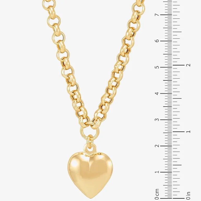 Womens 14K Gold Over Silver Heart 16 Inch Pendant Necklace