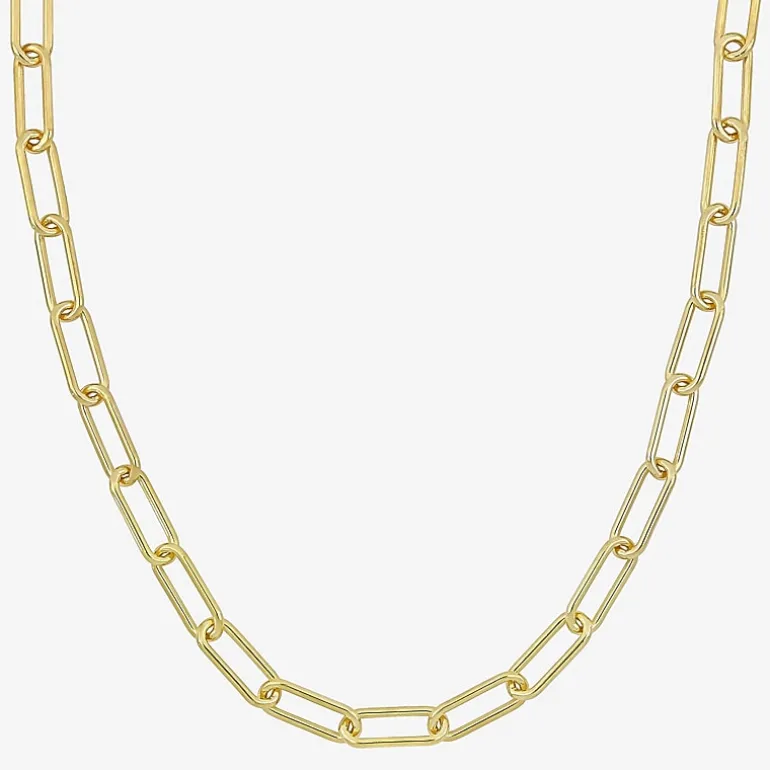 Womens 18K Gold Over Silver 20 Inch Link Necklace