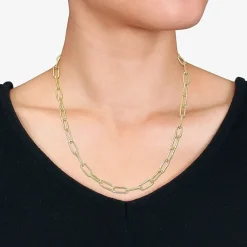 Womens 18K Gold Over Silver 20 Inch Link Necklace