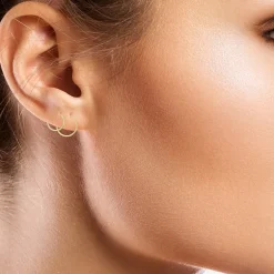Womens 10K Gold 2 Pair Earring Set