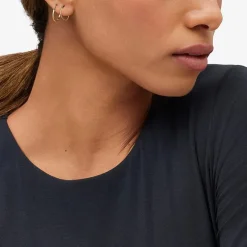 Womens 10K Gold 2 Pair Earring Set