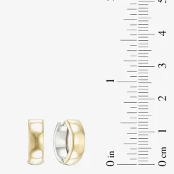 Womens 18K Two Tone Gold 14.2mm Hoop Earrings