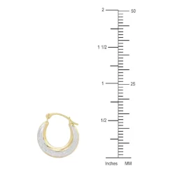 Womens 14K Two Tone Gold 13mm Round Hoop Earrings