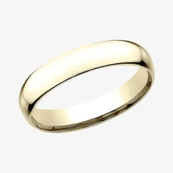 Womens 14K Yellow Gold 4MM Light Comfort-Fit Wedding Band