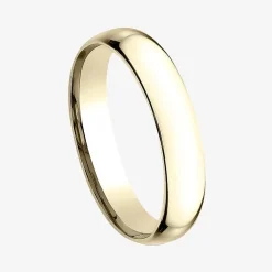 Womens 14K Yellow Gold 4MM Light Comfort-Fit Wedding Band
