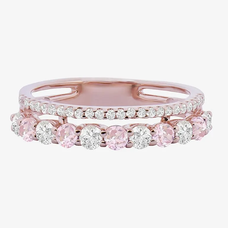 Womens Lab Created Gemstone 14K Gold Over Silver Stackable Rings