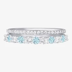 Womens Lab Created Gemstone 14K Gold Over Silver Stackable Rings