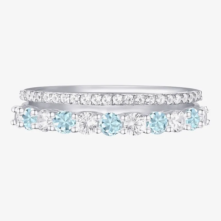 Womens Lab Created Gemstone 14K Gold Over Silver Stackable Rings