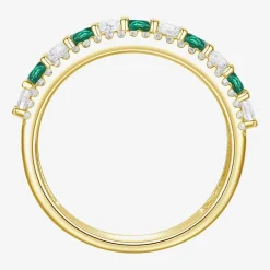 Womens Lab Created Gemstone 14K Gold Over Silver Stackable Rings