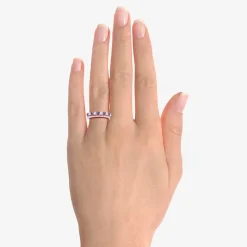 Womens Lab Created Gemstone 14K Gold Over Silver Stackable Rings