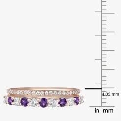 Womens Lab Created Gemstone 14K Gold Over Silver Stackable Rings