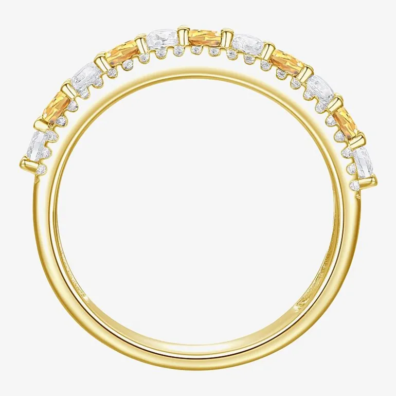 Womens Lab Created Gemstone 14K Gold Over Silver Stackable Rings