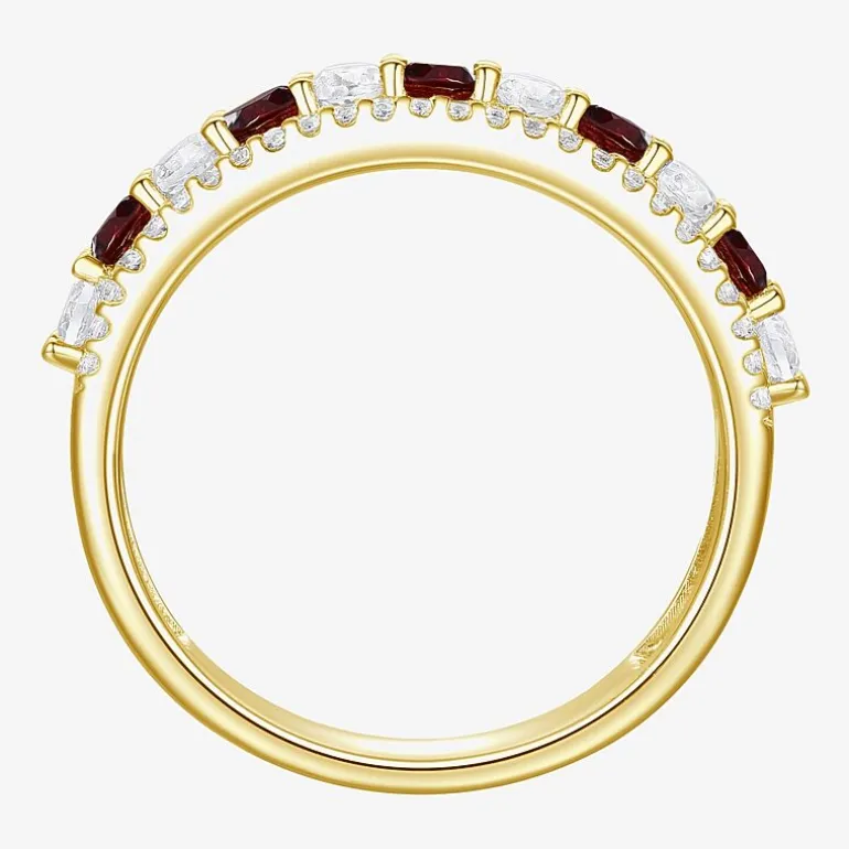 Womens Lab Created Gemstone 14K Gold Over Silver Stackable Rings